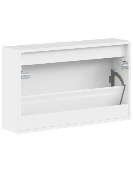 Mobiletto per Scarpe da Muro EDE 71 x 17 x 43 cm Bianco Lucido