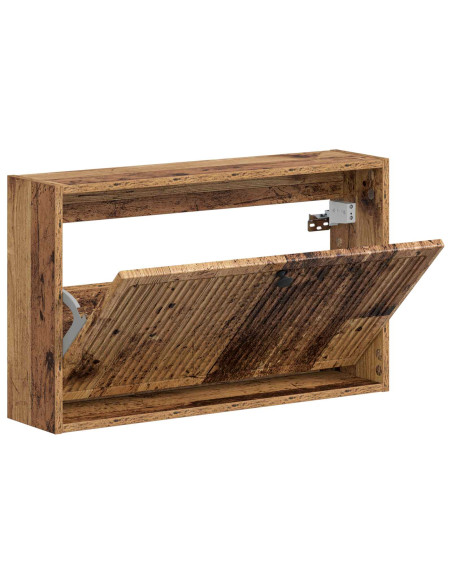Mobiletto per Scarpe da Muro EDE 71 x 17 x 43 cm Legno antico