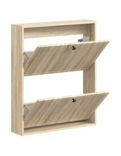 Mobiletto per Scarpe da Muro EDE 71 x 17 x 86 cm Rovere Sonoma 2