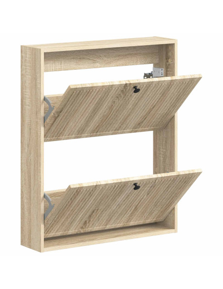 Mobiletto per Scarpe da Muro EDE 71 x 17 x 86 cm Rovere Sonoma