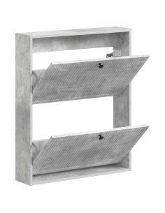 Mobiletto per Scarpe da Muro EDE 71 x 17 x 86 cm Grigio Cemento 2