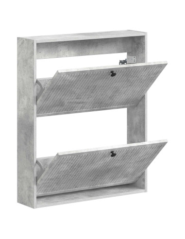 Mobiletto per Scarpe da Muro EDE 71 x 17 x 86 cm Grigio Cemento