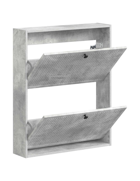 Mobiletto per Scarpe da Muro EDE 71 x 17 x 86 cm Grigio Cemento
