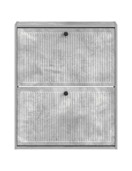Mobiletto per Scarpe da Muro EDE 71 x 17 x 86 cm Grigio Cemento