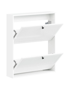 Mobiletto per Scarpe da Muro EDE 71 x 17 x 86 cm Bianco Lucido 2