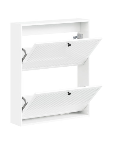 Mobiletto per Scarpe da Muro EDE 71 x 17 x 86 cm Bianco Lucido