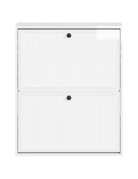 Mobiletto per Scarpe da Muro EDE 71 x 17 x 86 cm Bianco Lucido