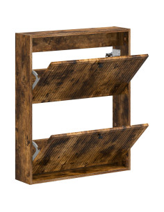 Mobiletto per Scarpe da Muro EDE 71 x 17 x 86 cm Rovere Fumo 2