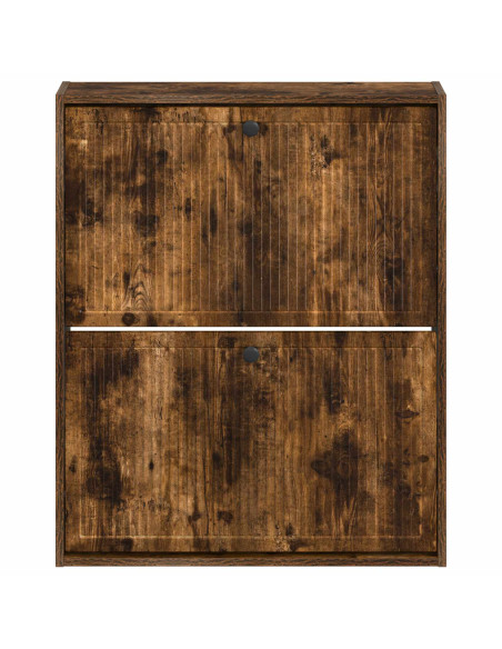 Mobiletto per Scarpe da Muro EDE 71 x 17 x 86 cm Rovere Fumo