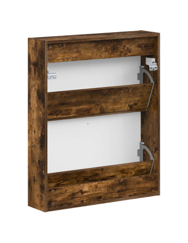 Mobiletto per Scarpe da Muro EDE 71 x 17 x 86 cm Rovere Fumo