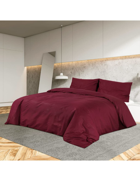 Set Copripiumino Bordeaux 155x220 cm in Microfibra Leggera