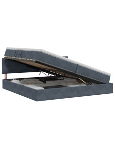 Letto con Contenitore Grigio Scuro 200 x 200 cm Velluto