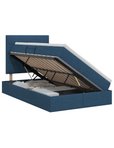 Letto con contenitore e materasso Blu 120 x 200 cm Tessuto