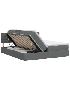 Letto con Contenitore 2 pz Grigio Scuro Pelle Sintetica