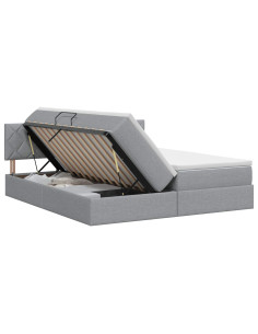Letto con Contenitore 2 pz Grigio Chiaro Pelle Sintetica