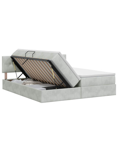 Letto con Contenitore con testiera 2 pz Grigio Chiaro