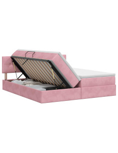 Letto con Contenitore con testiera 2 pz Rosa