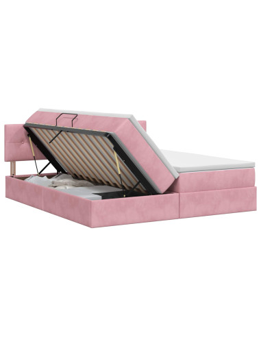 Letto con Contenitore con testiera 2 pz Rosa