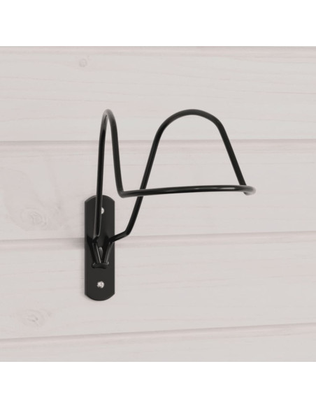 Porta Casco Equitazione a Parete Nero in Acciaio