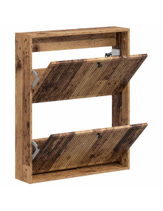 Mobiletto per Scarpe da Muro EDE 71 x 17 x 86 cm Legno antico 2