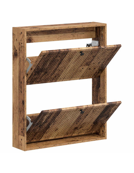 Mobiletto per Scarpe da Muro EDE 71 x 17 x 86 cm Legno antico
