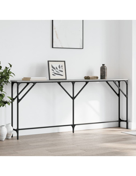 Tavolo Consolle Grigio Sonoma 180x23x75 cm in Legno Multistrato