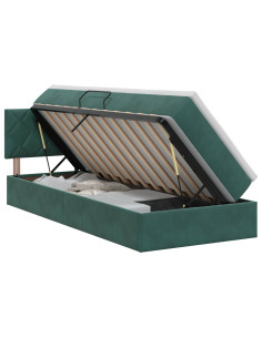 Letto con Contenitore Verde Scuro 90 x 200 cm Velluto