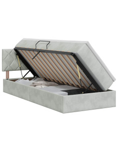 Letto con Contenitore Grigio Chiaro 100 x 200 cm Velluto