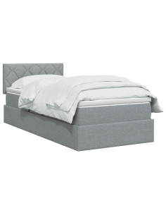 Letto con contenitore LED e materasso Grigio Chiaro 90 x 200 cm 2