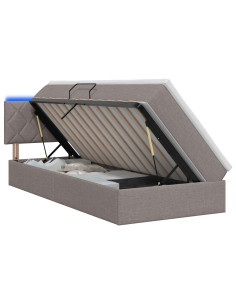 Letto con contenitore LED e materasso Tortora 100 x 200 cm