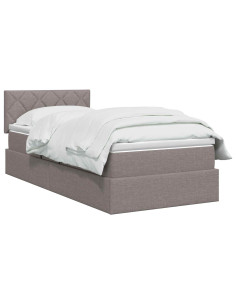 Letto con contenitore LED e materasso Tortora 100 x 200 cm 2