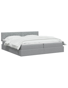 Letto con contenitore LED e materasso Grigio Chiaro 2