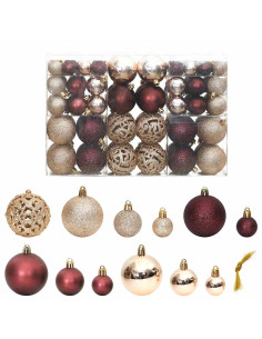 Palline di Natale 100 pz Champagne e Marrone 3 / 4 / 6 cm
