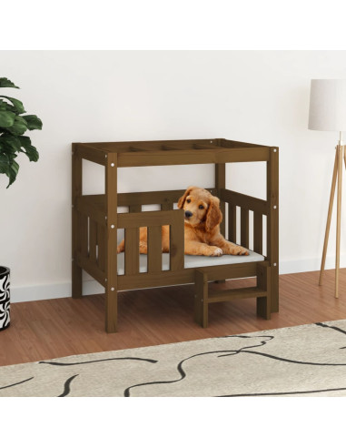 Cuccia per Cani Ambra 75,5x63,5x70 cm in Legno Massello di Pino