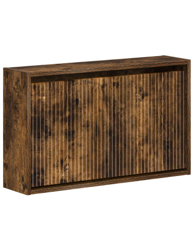 Mobiletto per Scarpe da Muro ARNHEM 71 x 17 x 43 cm Rovere Fumo