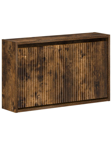 Mobiletto per Scarpe da Muro ARNHEM 71 x 17 x 43 cm Rovere Fumo