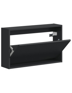 Mobiletto per Scarpe da Muro ARNHEM 71 x 17 x 43 cm Nero 2
