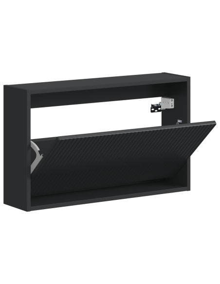 Mobiletto per Scarpe da Muro ARNHEM 71 x 17 x 43 cm Nero