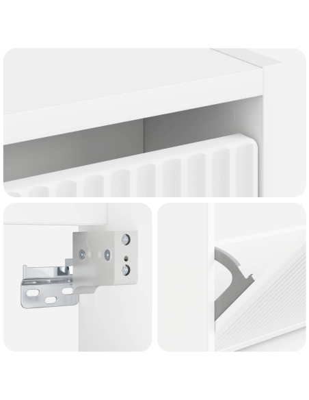 Mobiletto per Scarpe da Muro ARNHEM 71 x 17 x 86 cm Bianco