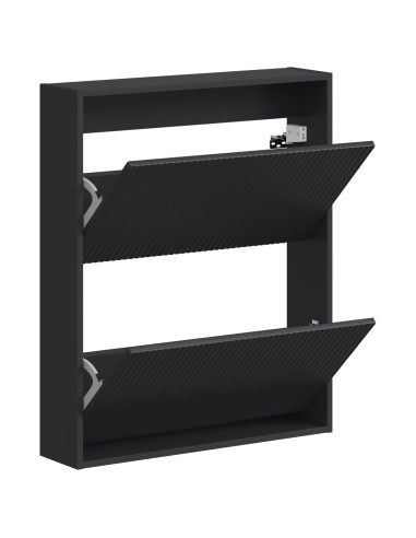 Mobiletto per Scarpe da Muro ARNHEM 71 x 17 x 86 cm Nero