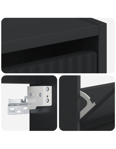 Mobiletto per Scarpe da Muro ARNHEM 71 x 17 x 86 cm Nero