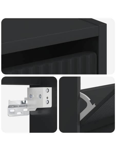 Mobiletto per Scarpe da Muro ARNHEM 71 x 17 x 86 cm Nero