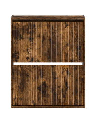 Mobiletto per Scarpe da Muro ARNHEM 71 x 17 x 86 cm Rovere Fumo