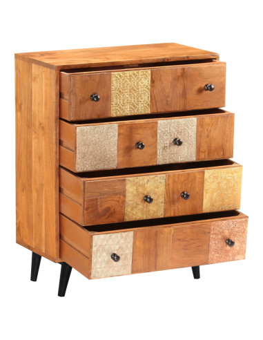 Cassettiera 60x30x75 cm in Legno Massello d'Acacia