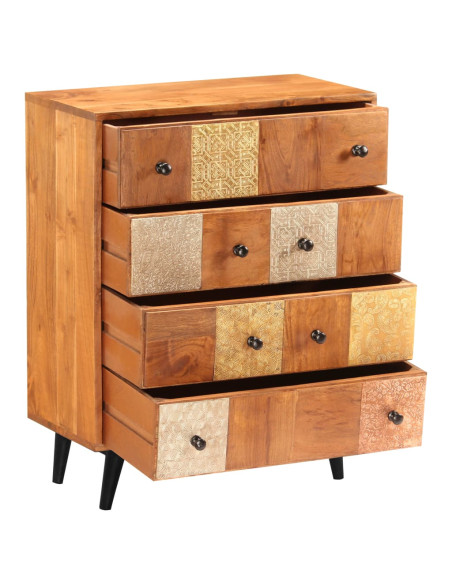 Cassettiera 60x30x75 cm in Legno Massello d'Acacia