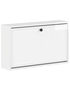 Mobiletto per Scarpe da Muro EDE 71 x 17 x 43 cm Bianco Lucido