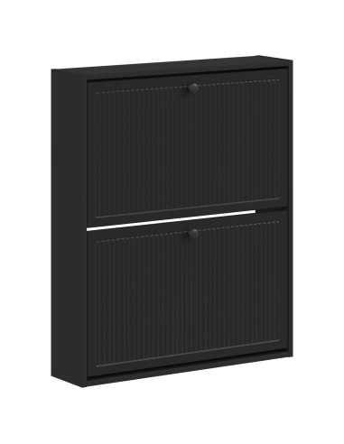 Mobiletto per Scarpe da Muro EDE 71 x 17 x 86 cm Nero