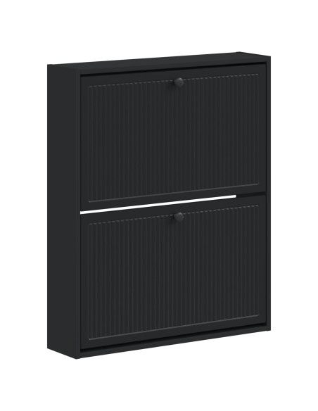 Mobiletto per Scarpe da Muro EDE 71 x 17 x 86 cm Nero