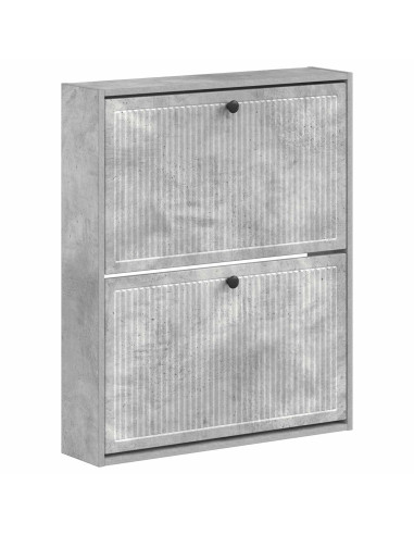 Mobiletto per Scarpe da Muro EDE 71 x 17 x 86 cm Grigio Cemento