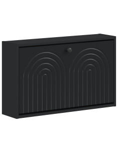 Mobiletto per Scarpe da Muro ALKMAAR 71 x 17 x 43 cm Nero